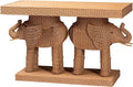 Bali & pari Elissa Bohemian Honey Rattan Elephant Console Table by balipari