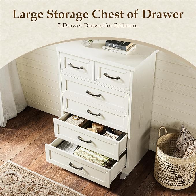 AODK Farmhouse Tall 6 Drawer Dresser - Image 4