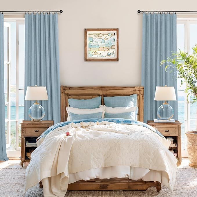 Light Blue Room Darkening Curtains - Image 6