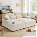 SUNWAVE 74" W Double Chaise Lounge Chair Indoor, Oversized Loveseat by SUNWAVEHOME