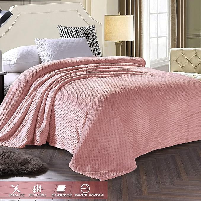 Exclusivo Mezcla Fleece Bed Blanket Queen Size, Super Soft and Warm Blankets - Image 3