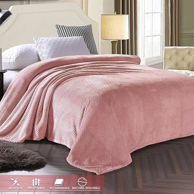 Exclusivo Mezcla Fleece Bed Blanket Twin Size, Super Soft and Warm Blankets - Image 3