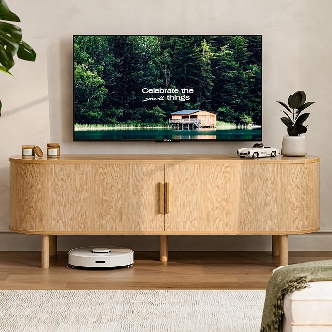 ZttRiee TV Stand for TVs up to 60 Inch, Entertainment Center by ZttRiee