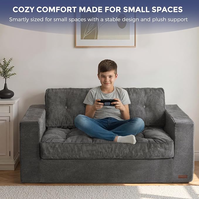 MAXYOYO Loveseat Sofa Couch, Upholstered Bean Bag Chair Cloud 2-Seat - Image 7