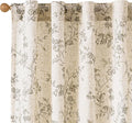 Lazzzy Floral Linen Curtains Farmhouse Extra Long Curtain by Lazzzy