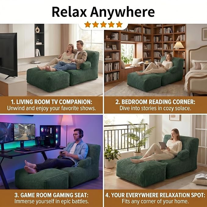 6FT Large Bean Bag Chair Lounger - Image 7