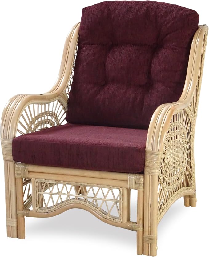 Malibu Lounge Living Accent Armchair Natural Rattan Wicker Handmade Design - Image 4