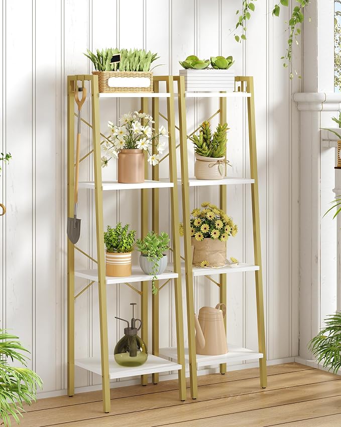 Hzuaneri Ladder Shelf, Bookshelf Bookcase, Freestanding Corner Storage Shelve - Image 8