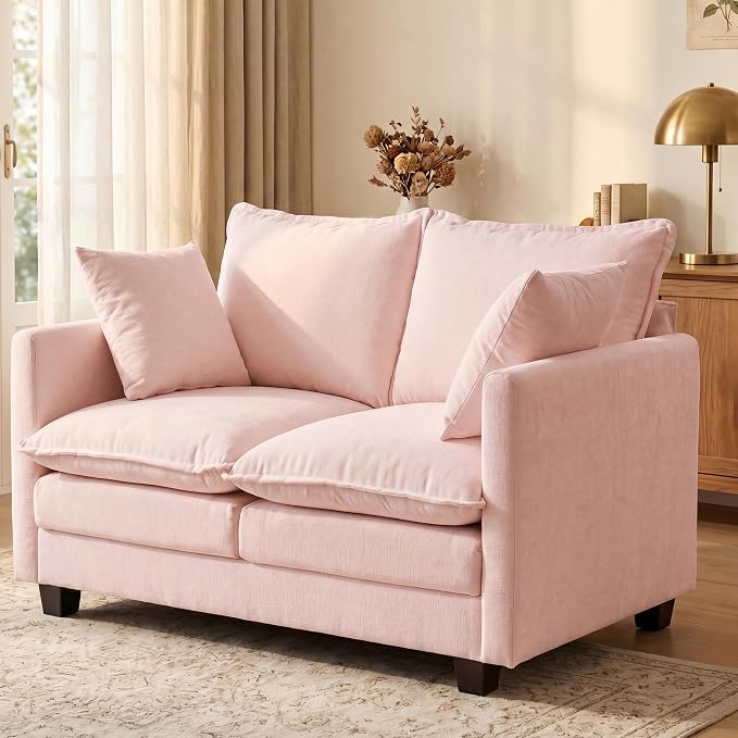 Loveseat Sofa with Cloud 3-Layer Cushion & 27" Deep Seat, Modern Love Seat by KeepYoungJoyFitYourFlow