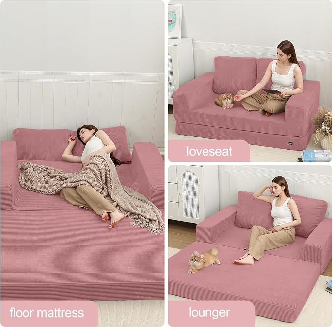 COMAX Convertible Sofa Bed Queen, Folding Fold Out Couch Bed, Floor Futon Couch - Image 5