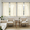 MIULEE Light Cream Sheer Curtains 63 Inches Long, 4 Panels Set, Light Filtering by MIULEE