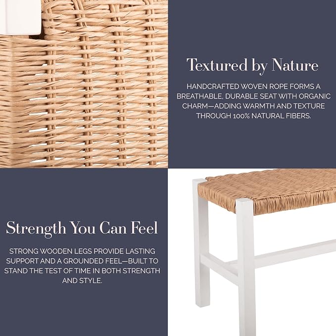 Alaterre Furniture Newport 40 Inch Solid Wood Entryway Bench - Image 5