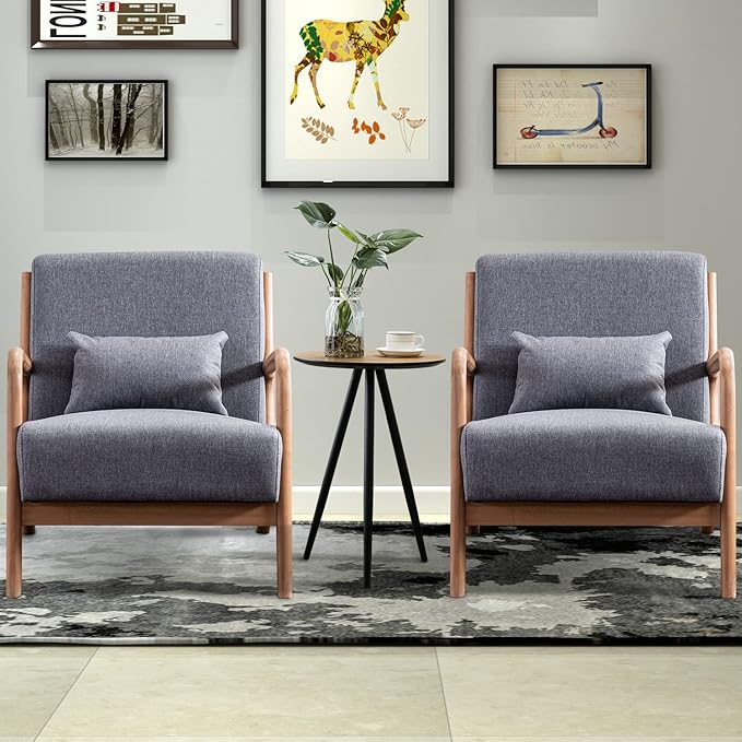 INZOY Mid Century Modern Accent Chair - Image 3