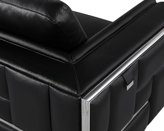 Blackjack Furniture Catania Modern Top Grain Italian Leather Sofa Set - Image 6