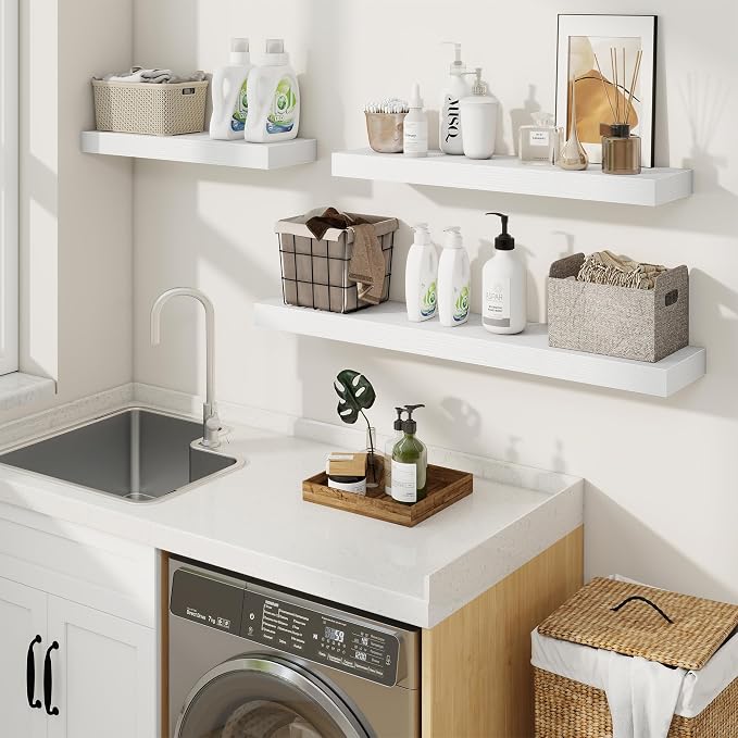 fuqing Floating Shelves for Wall, Wall Mounted Wood Floating Shelf - Image 5