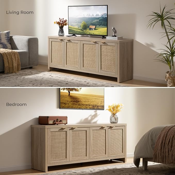 SICOTAS TV Stand for Living Room Boho Entertainment Center for Bedroom - Image 8