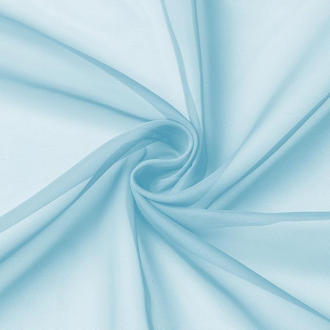 Aiyufeng 2 Pack: Basic Sky Blue Sheer Curtain Drapes 45 Inch Length 2 Panels - Image 5