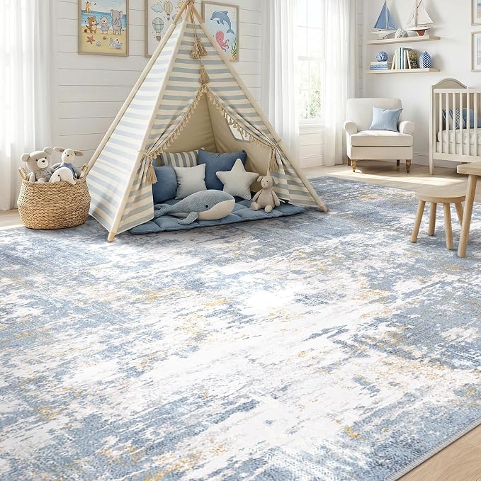 Washable Area Rugs 5'x7' Non-Slip Modern Abstract Soft - Image 4
