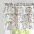 jinchan Ruffled Floral Valance Gray Shabby Chic Small Window Curtain 18 Inch by JINCHAN