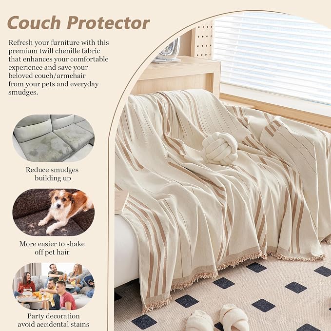 DREAMINGO Armchair Cover Washable Chenille Sofa Protector - Image 5