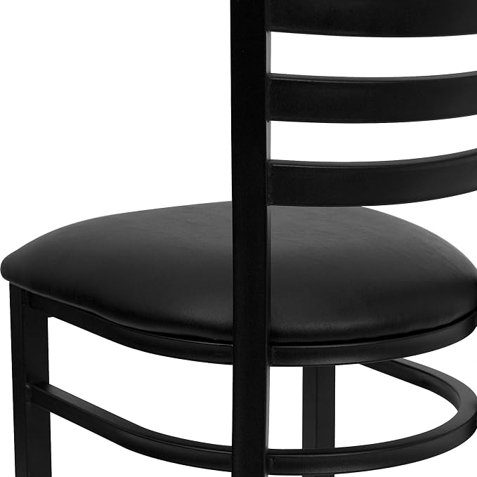 Flash Furniture HERCULES Series Black Ladder Back Metal Restaurant Chair - Image 6