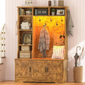 CSZZD Hall Tree with Bench and Shoe Storage, Farmhouse Entryway Bench with Coat by CSZZD