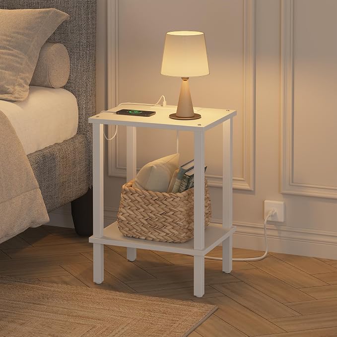 TUTOTAK End Table with Charging Station, Small Side Table with Outlets - Image 4