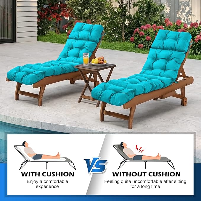 Chaise Lounge Cushions Outdoor, Waterproof & Fade Resistant Patio Lounge Chair - Image 6