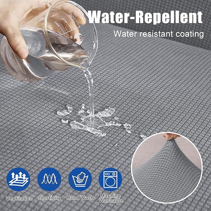 Water Repellent L Shaped Couch Covers 3 Pieces Sofa Seat Cushion Slipcovers - Image 2