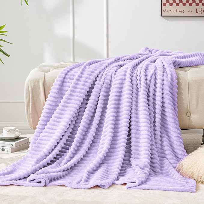BEDELITE Fleece Blanket Twin Size – 3D Ribbed Jacquard Soft and Warm Decorative - Image 7