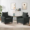 Mid-Century Accent Chairs Set of 2, Modern Linen Fabric Armchair by Chireca