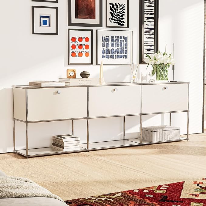 Modern Storage Cabinet White G Versatile Free-Standing Organizer - Image 2