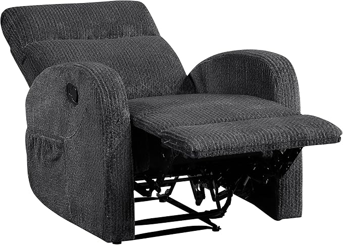 Lexicon Manual Recliner Chair, Textured Microfiber Reclining Chair, Wall Hugger - Image 13