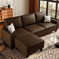 EASE MOOSE Large Seat Faux Leather L Shaped Sofa, Waterproof and by EASEMOOSE