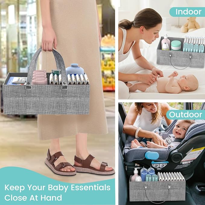 LIDTOP 2In1 Baby Diaper Caddy & 4-Tier Rolling Diaper Cart, Diaper Caddy - Image 5