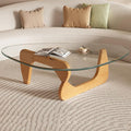 Glass Coffee Table, 35.8" Modern Center Table by PRITIY