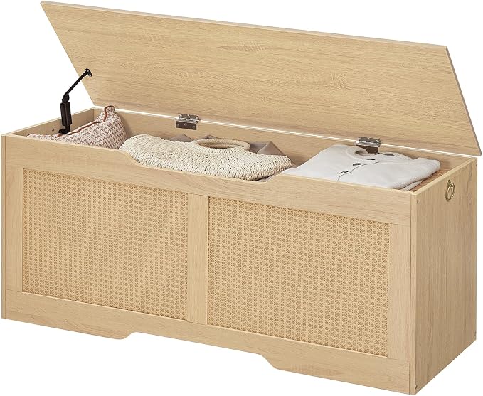 HOOBRO Storage Bench, 43.3" Toy Box, Rattan-Like Storage Chest, Sturdy Entryway - Image 9