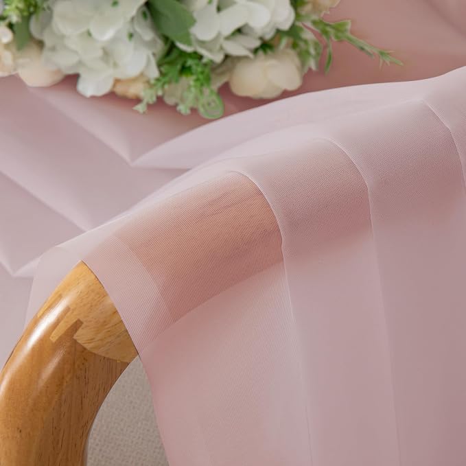 Chyhomenyc Blush Pink Sheer Curtains 120 Inches Long - Image 2