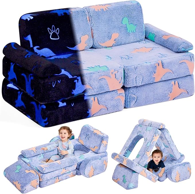 IFNOW Modular Kids Play Couch, Convertible & Washable Toddler Foam Couch Kids by IFNOW