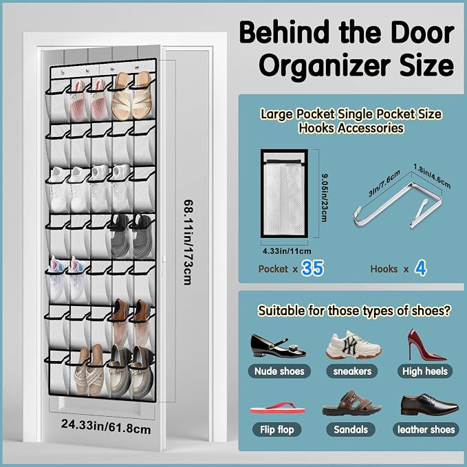 Kotkn 35 Compartment Over The Door Storage - Image 3