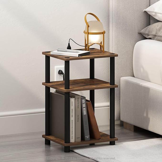 Furinno JUST Night Stand, 3-Tier Turn-N-Tube Nightstand - Image 2