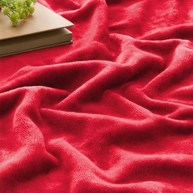 BEDELITE Fleece Blanket Red Throw Blanket - Image 3