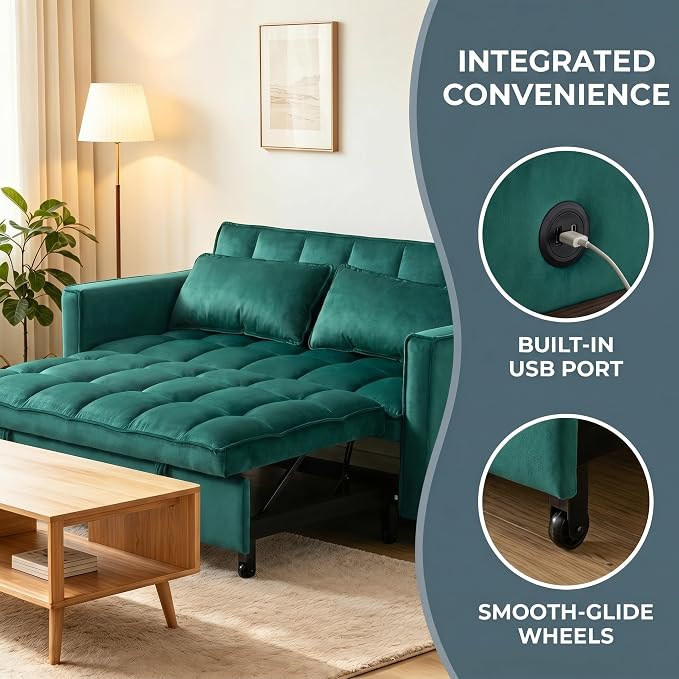 4 in 1 Convertible Sofa Bed, Pull Out Couch - Image 8