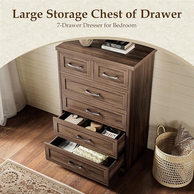 AODK Farmhouse Tall 6 Drawer Dresser - Image 4