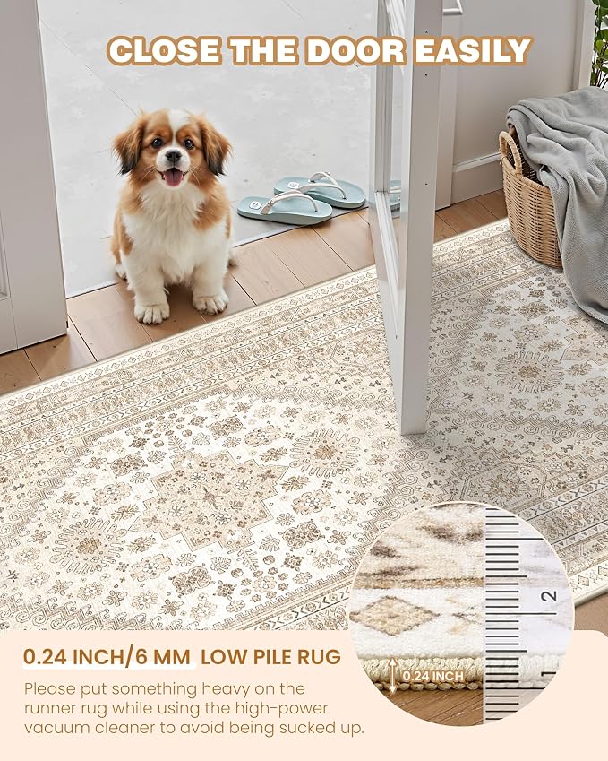 Kitchen Runner Rug Non Slip Washable 2.5x8, Soft Low Pile Entryway Rug Runners - Image 6