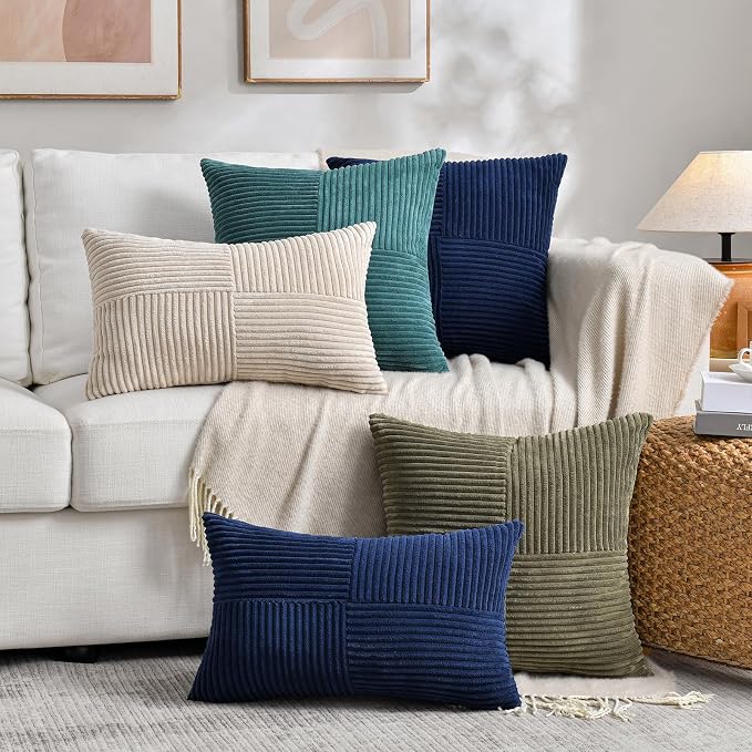 Fancy Homi 2 Packs Tan Decorative Throw Pillow Covers 18x18 Inch - Image 7