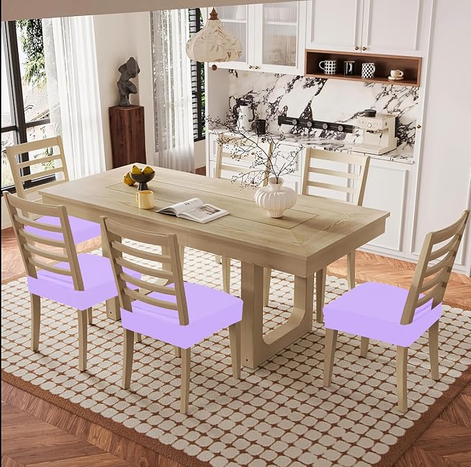 Smiry Waterproof Seat Covers for Dining Room Chairs Set of 8, Stretch Jacquard - Image 8