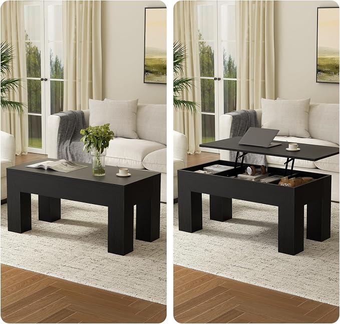 FABATO 41.7'' Lift Top Coffee Table, Wooden Rectangle Coffee Table - Image 5