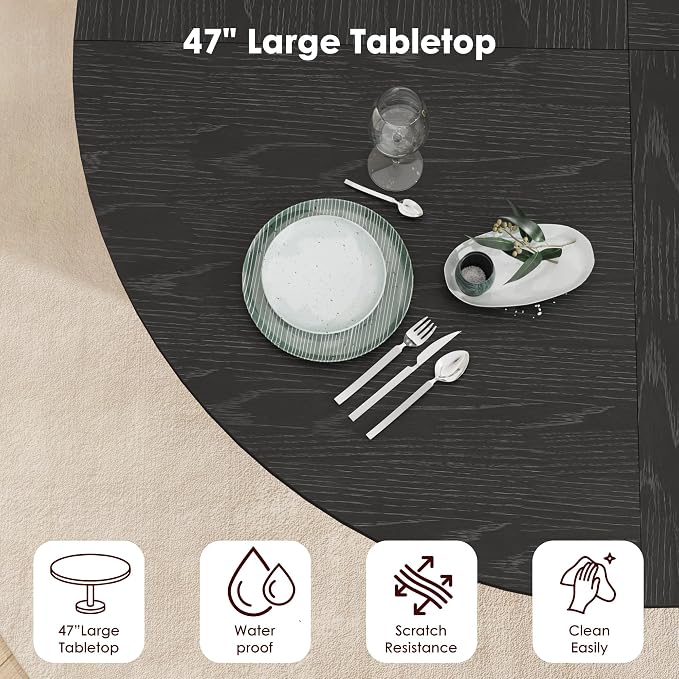 GarveeHome 47'' Round Dining Table - Image 4