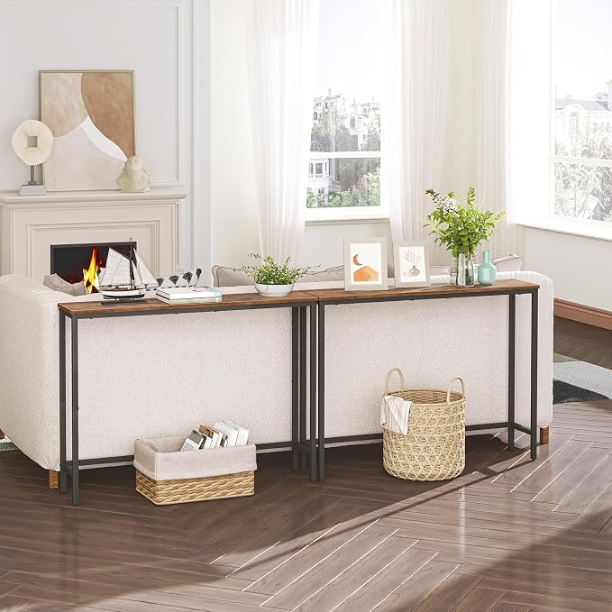 HOOBRO Narrow Console Table, 39.4" Small Entryway Table, Thin Sofa Table - Image 4